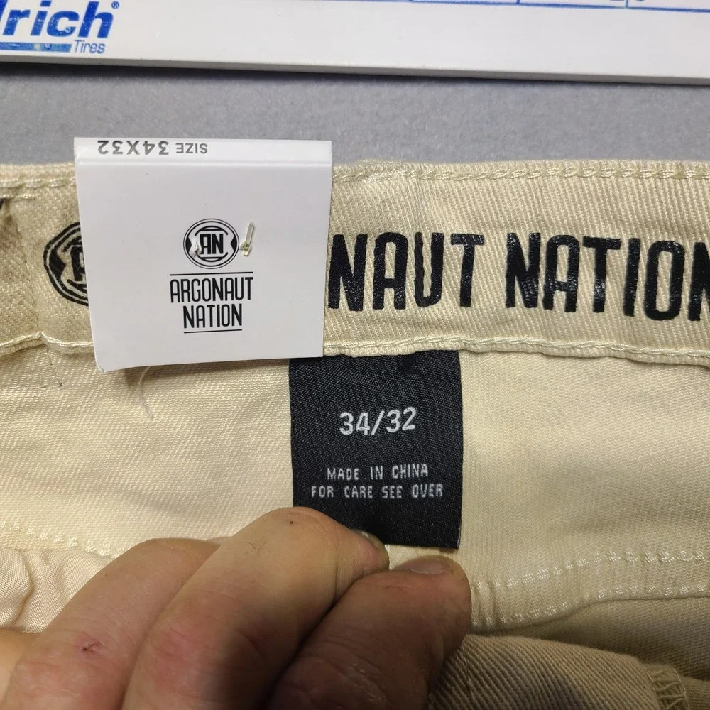 Argonaut Nation Jeans Men 34x32 Distressed Brown Cotton